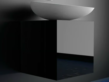 LEONARDO CUBUS BLACK KOOL MAX WHITE - Wooden vanity unit by Glass Design - view 2